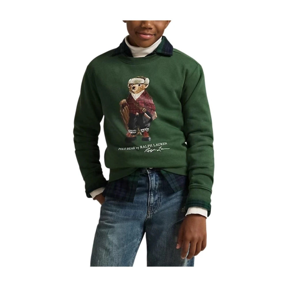 Polo Ralph Lauren Boys Green Bear Fleece Sweatshirt - Kids Sweatshirts - 3 Y - Kids