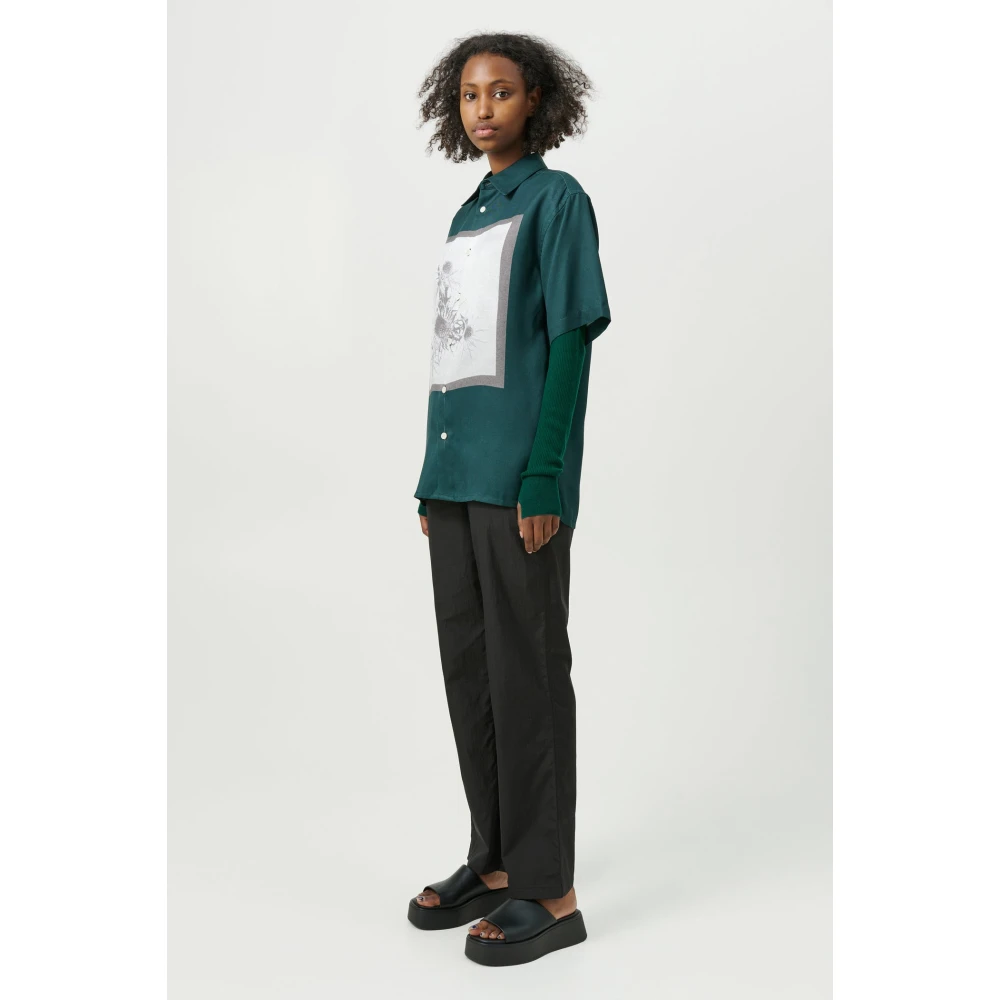 Soulland Relaxed Fit Korte Mouw Shirt Green Heren