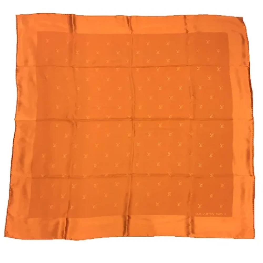 Louis Vuitton Vintage Pre-owned Silk scarves Orange Dames