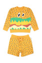 yellow-short-sports-suit-with-hamburger-print