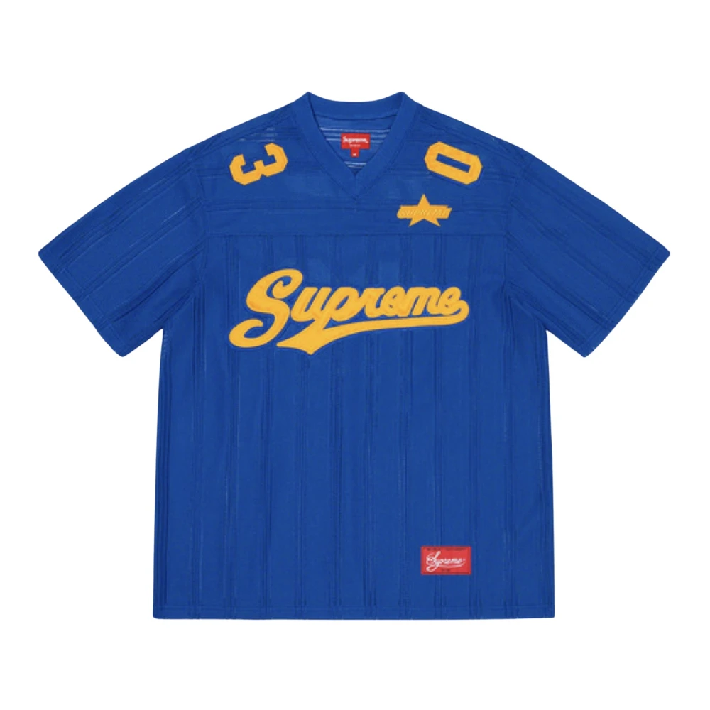 Supreme Gestreept Mesh Voetbalshirt Blue Heren