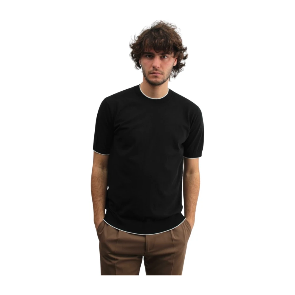 Paolo Pecora Zwart Crew Neck T-shirt Black Heren