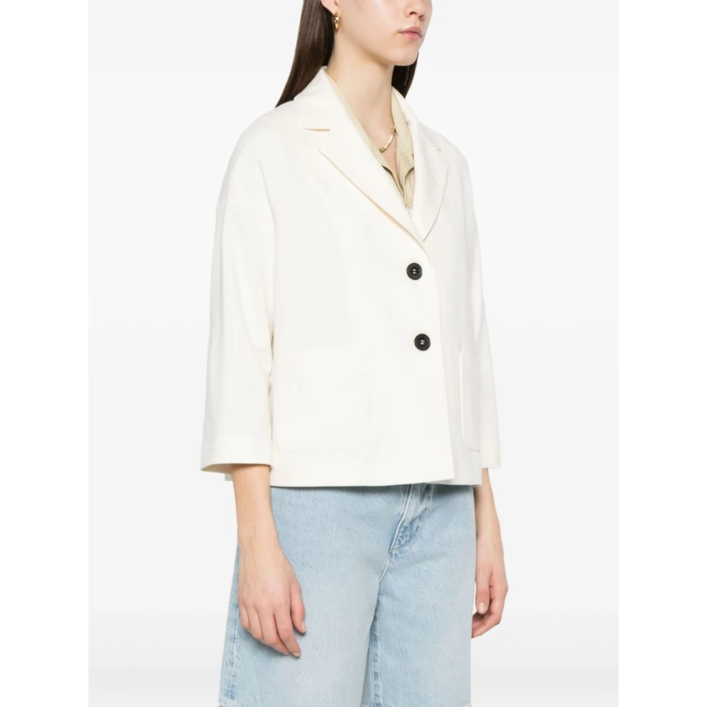 Circolo 1901 Witte Drop Shoulder Jas Italiaanse Stijl White Dames