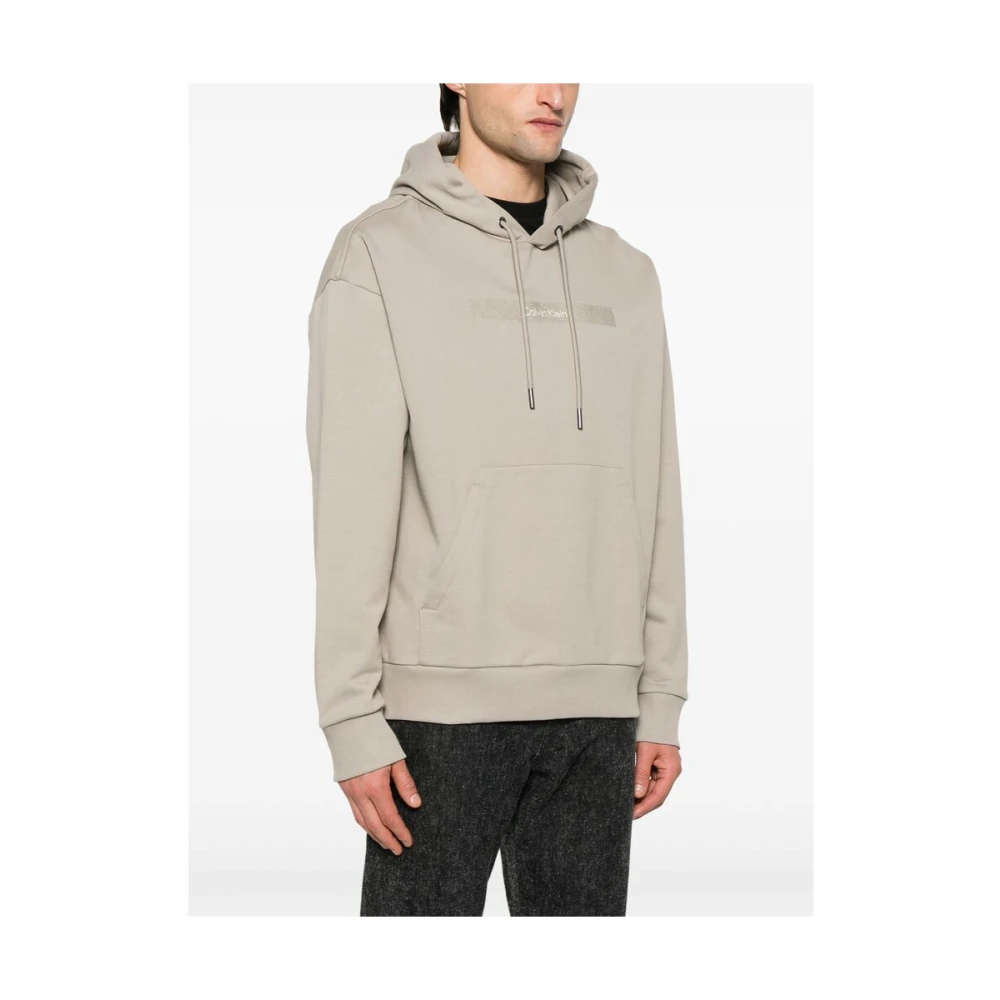 Calvin Klein Taupe Trekkoord Hoodie Sweatshirt Beige Heren