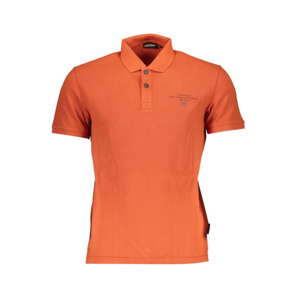 Napapijri Men's Orange Cotton Polo Shirt With Logo