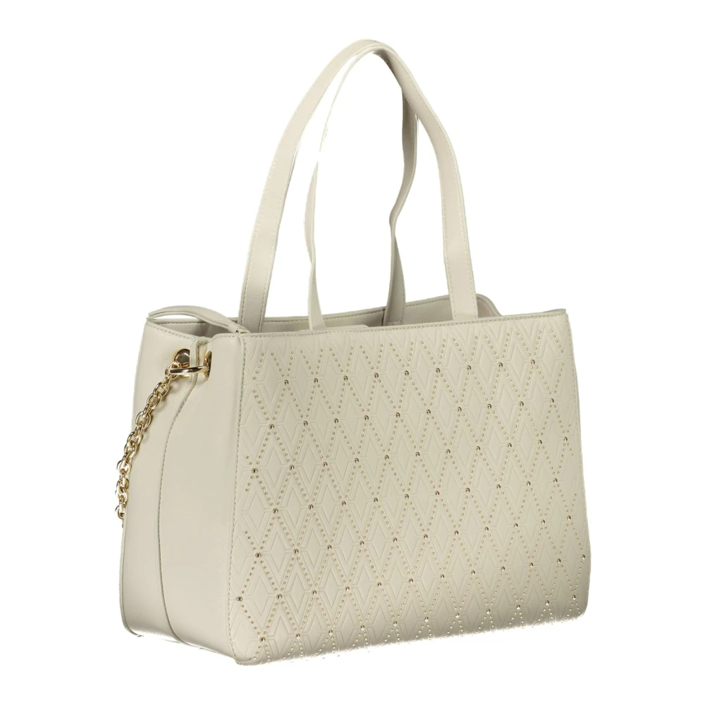 Valentino by Mario Valentino Witte Leren Schoudertas met Ketting White Dames