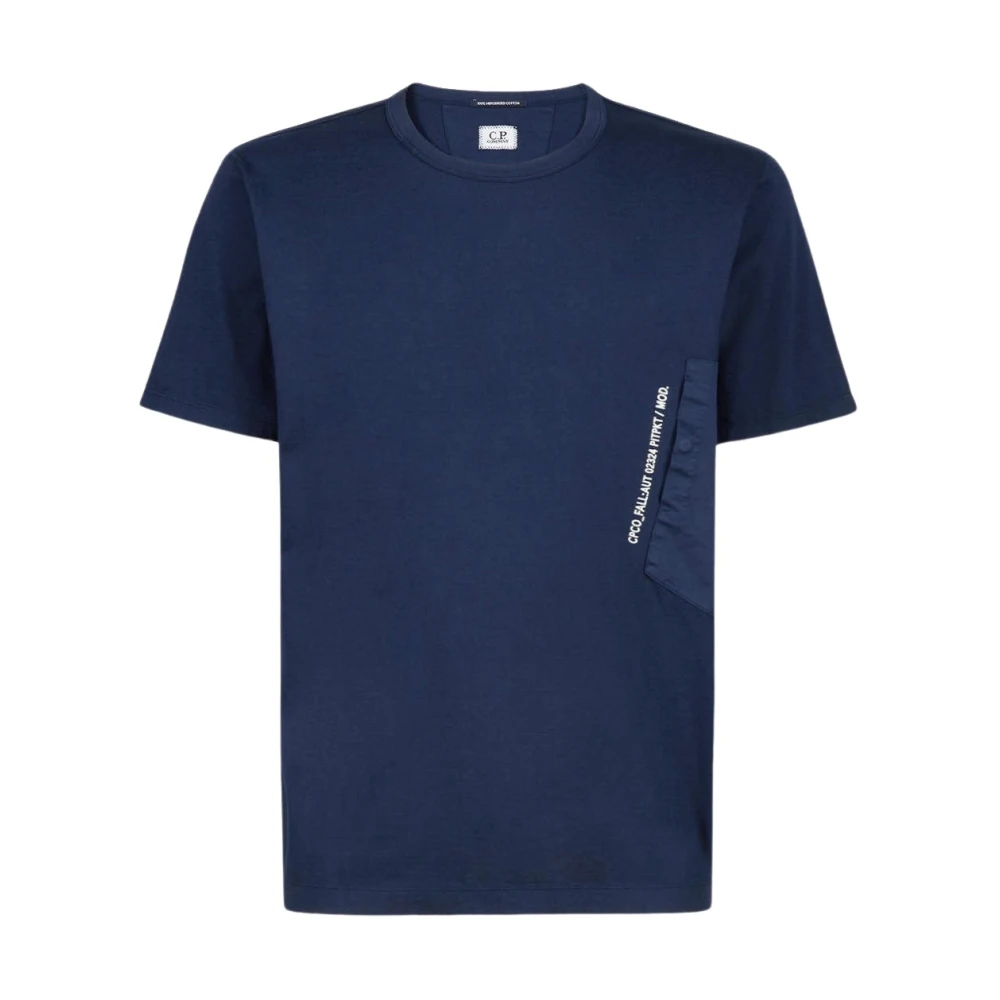 C.P. Company Gemerzeriseerd Jersey Zak T-shirt Blue Heren