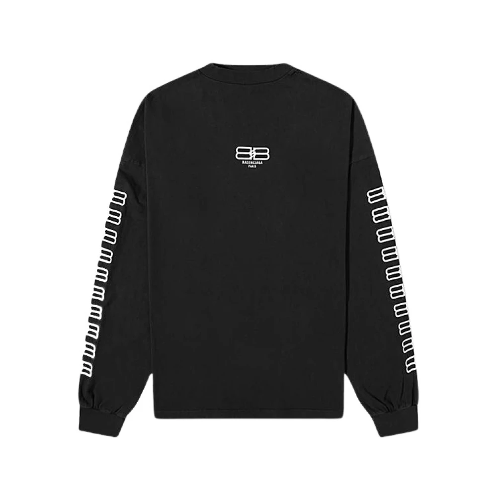 Balenciaga Vintage Jersey Oversized Long Sleeve Shirt Black Heren