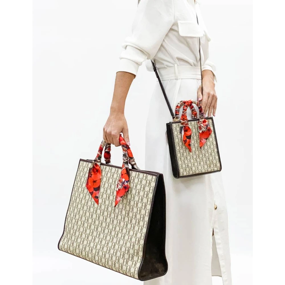 Carolina Herrera Stijlvolle Mini Shopping Tas Beige Dames