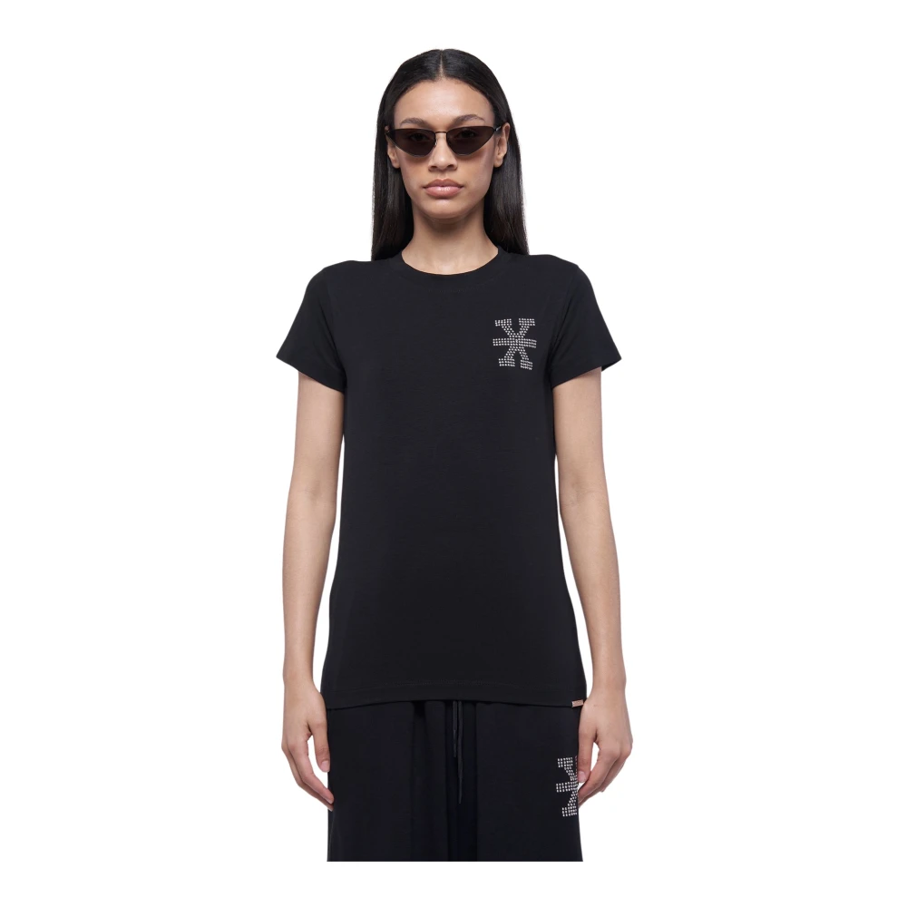 John Richmond Logo T-shirt met ronde hals Black Dames