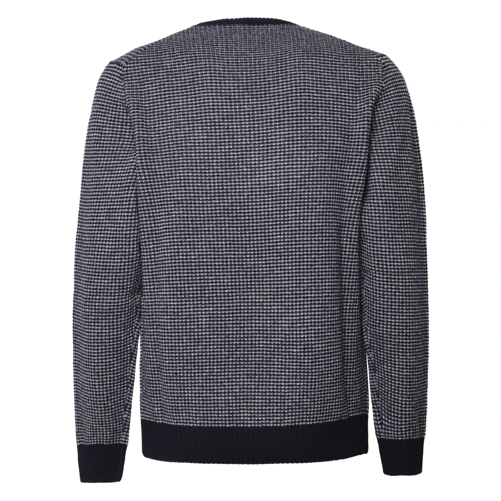 Zanone Blauwe Wollen Trui Ronde Hals Blue Heren