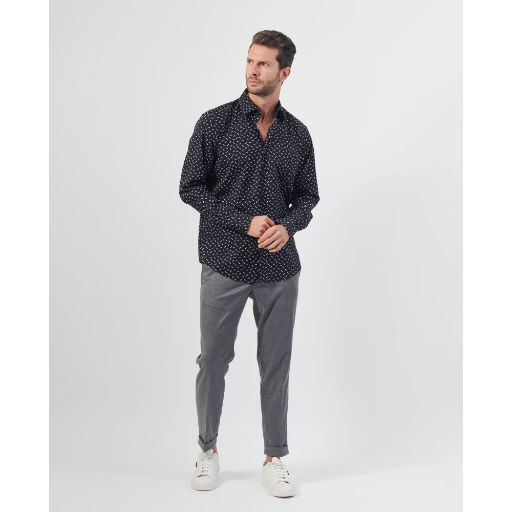 Hugo Boss Moderne Zwarte Overhemd met Regular Fit Black Heren