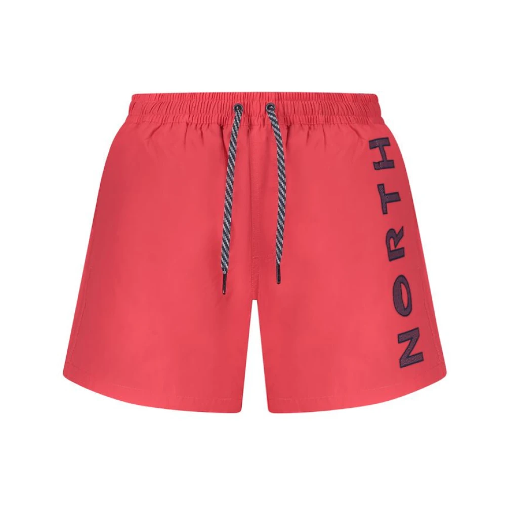North Sails Men's Red Beachwear, M, Swim Boxer With Ocean Print