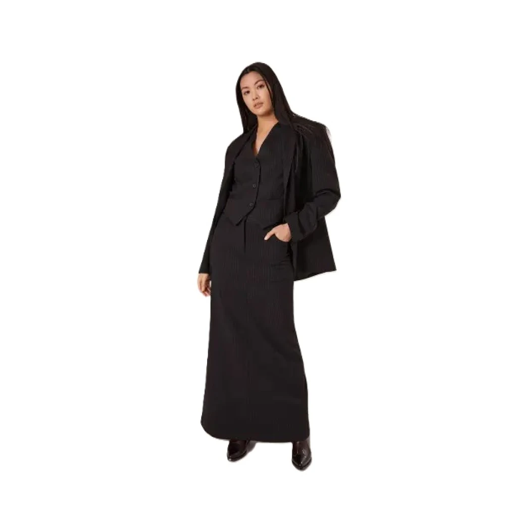 SoSUE Pinstripe Oversized Blazer Klassiek Comfort Black Dames
