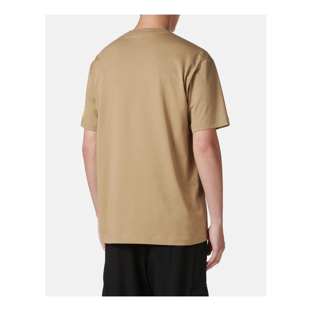 Iceberg Modderkleurig regular fit katoenen jersey T-shirt met logo Brown Heren