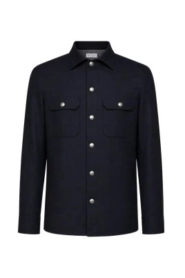 Overshirt i ren ny ull