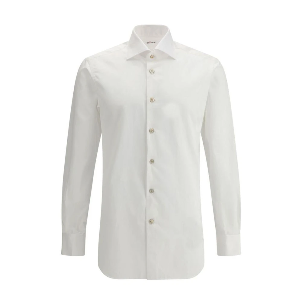 Kiton Katoenen Overhemd met Verstelbare Manchetten Klassieke Stijl White Heren