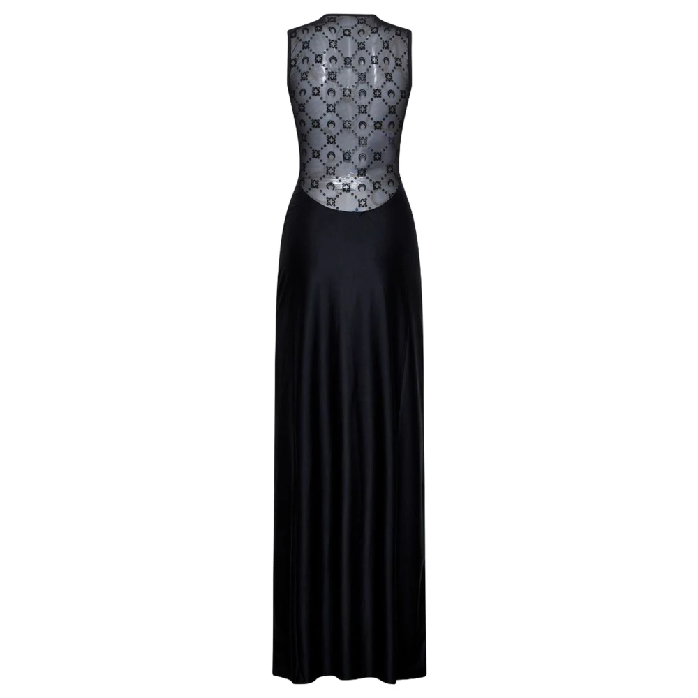 Marine Serre Zwarte Moon Tank Jurk Black Dames