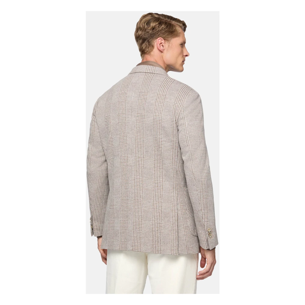 Boggi Milano Prince of Wales Check Jas Beige Heren