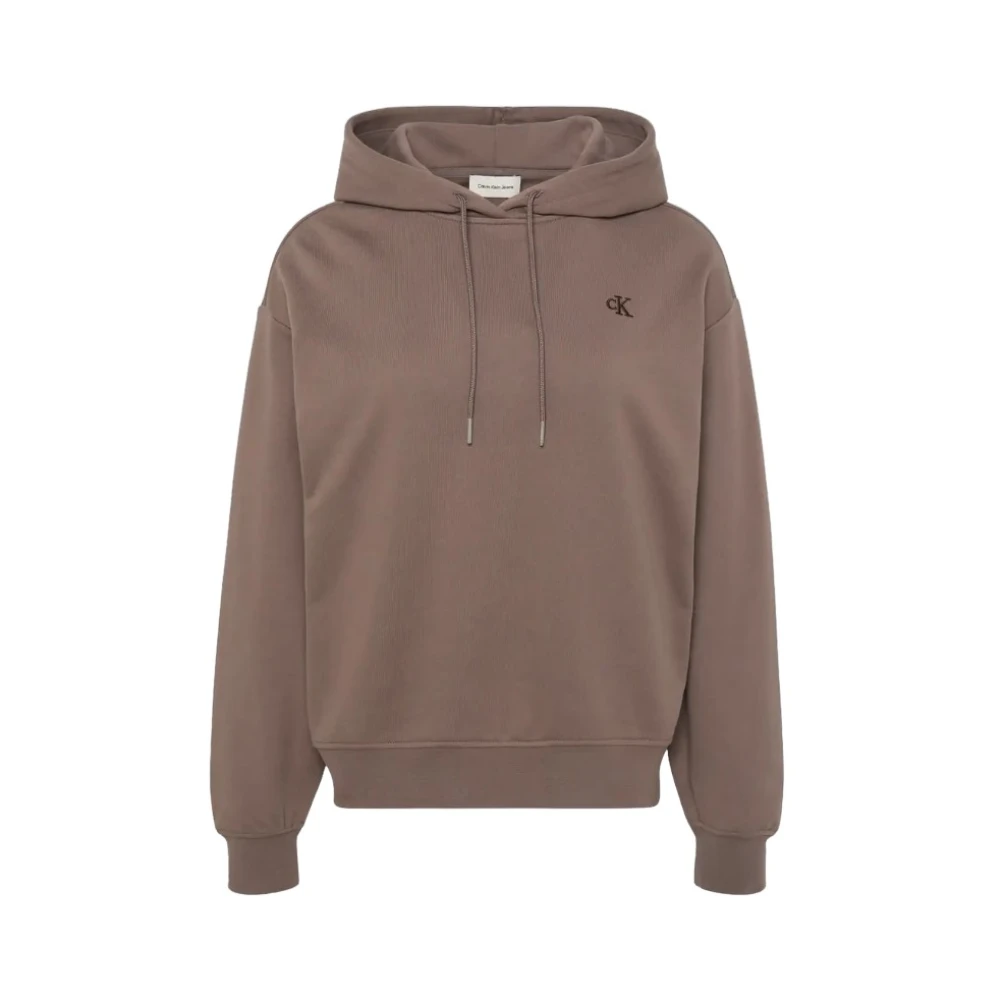 Calvin Klein Felpa Con Cappuccio Monogram Grigio Donna S - Immagine 2