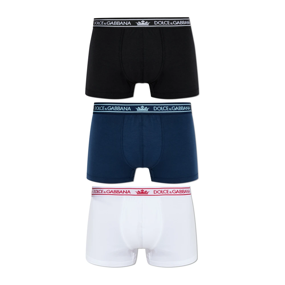 Dolce & Gabbana Uomo Multicolor - Confezione Da Tre Boxer Con Logo - Underwear - E -2Xl