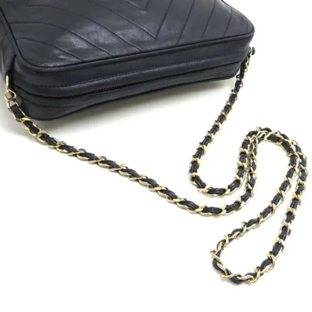 Chanel Vintage Pre-owned Leather chanel-bags Blue Dames