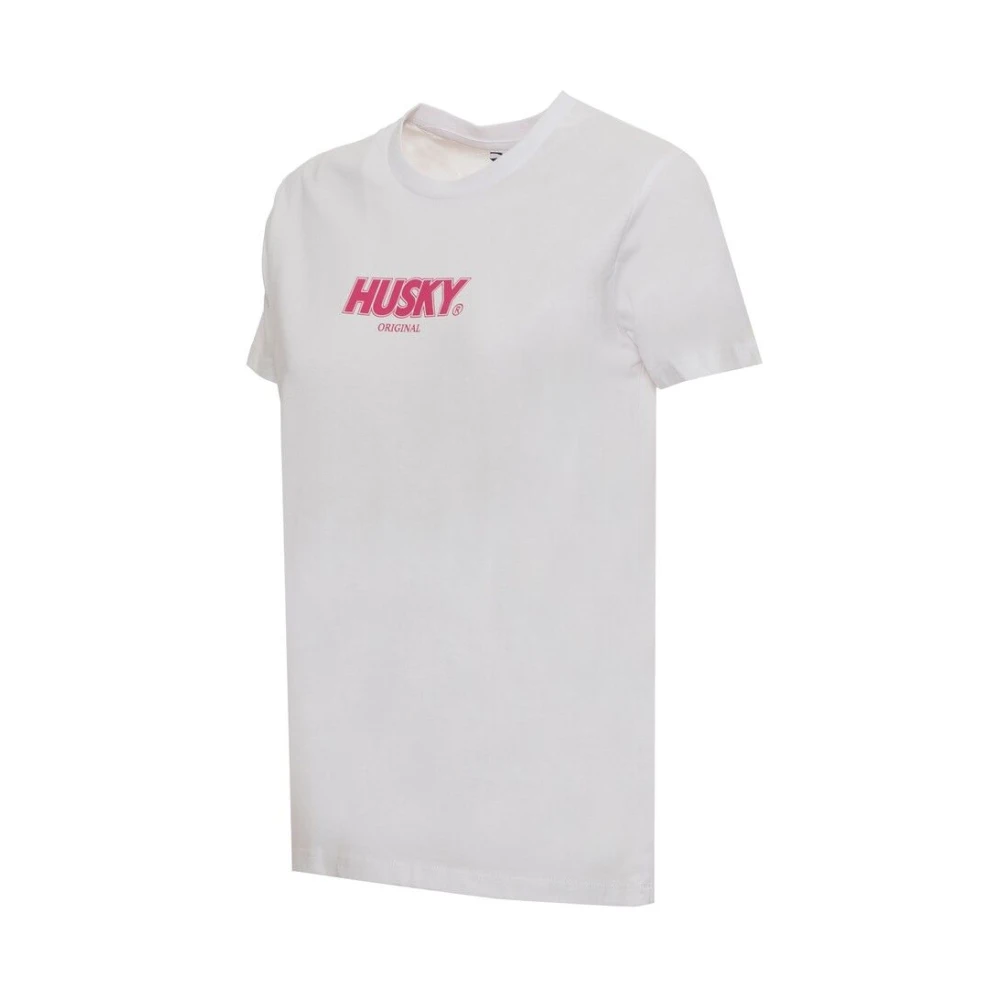 Husky Original Sophia Katoenen T-shirt Korte Mouwen Logo White Dames