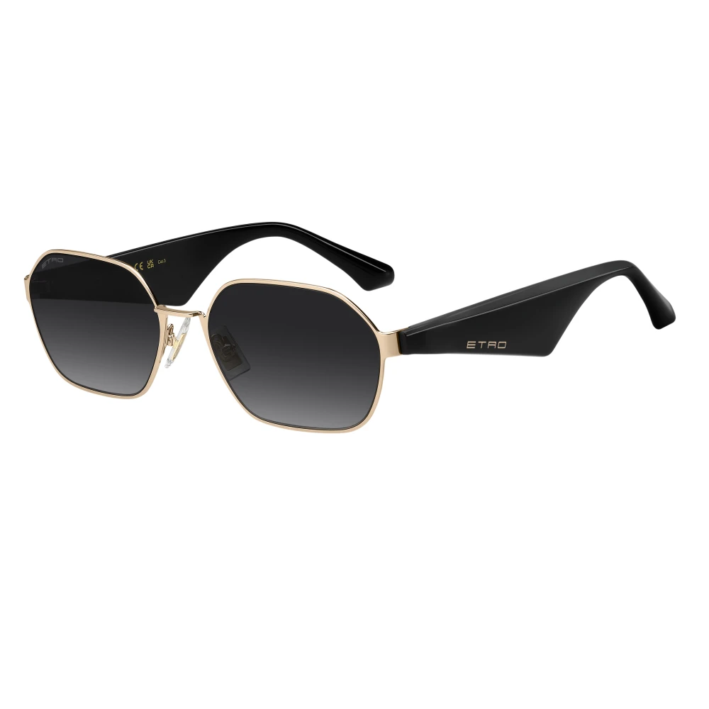 Etro Unisex Black Sunglasses, 58 Mm, Gold Sunglasses Grey Shaded