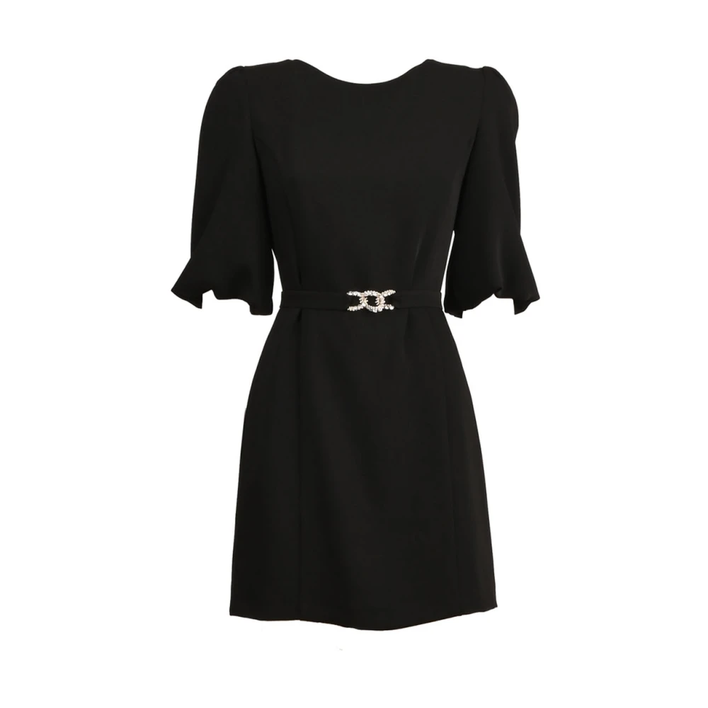 Kocca Polyester jurk met ballonmouwen Black Dames
