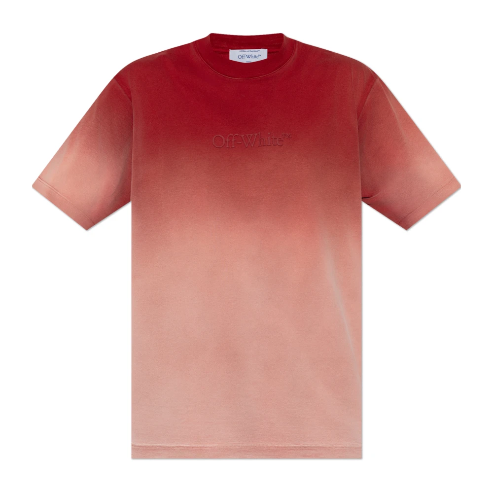Off White T-shirt met logo Red Dames