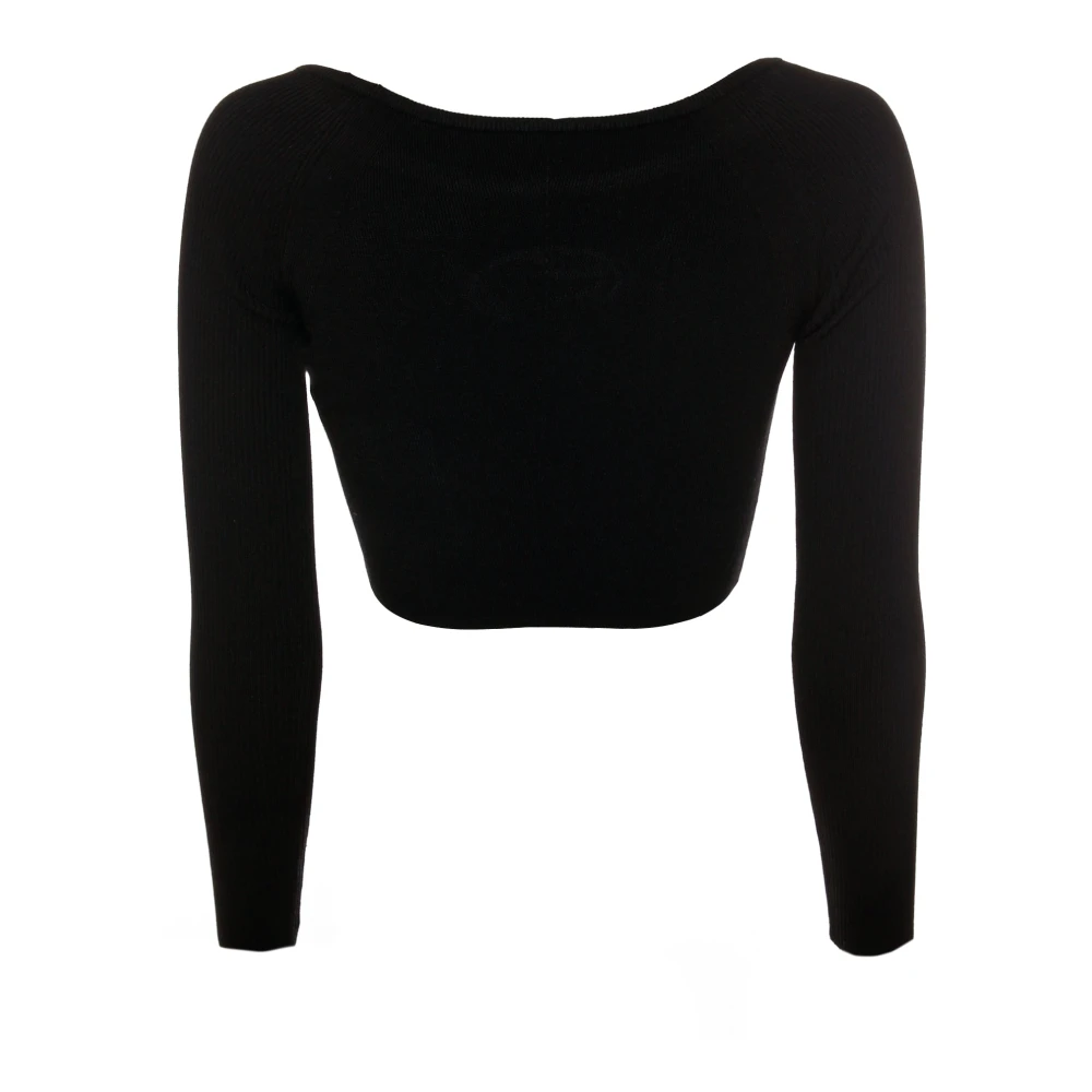 Diesel Shirt met cut-out logo Black Dames