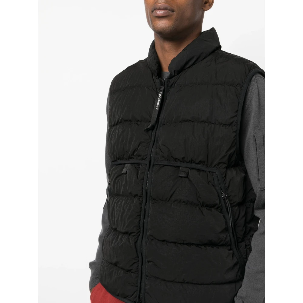 C.P. Company Zwarte Gewatteerde Dons Gilet Black Heren