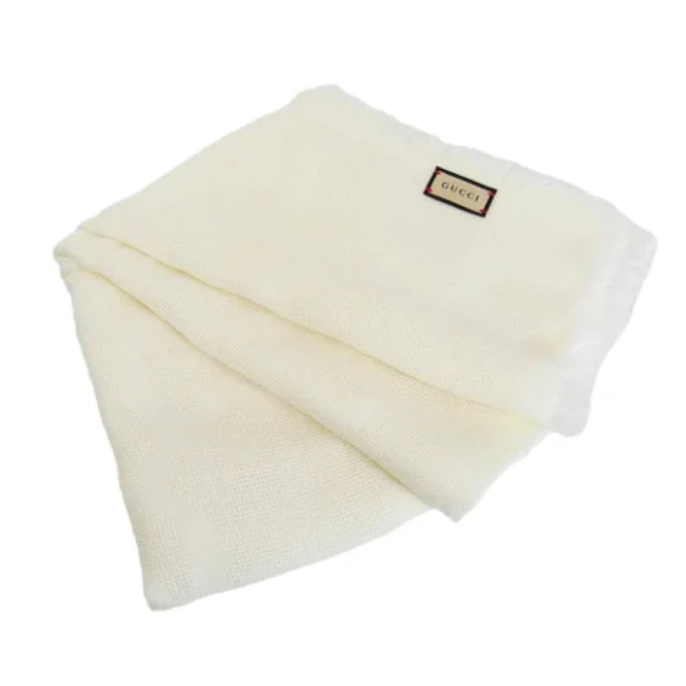 Gucci Vintage Pre-owned Wool scarves White Dames