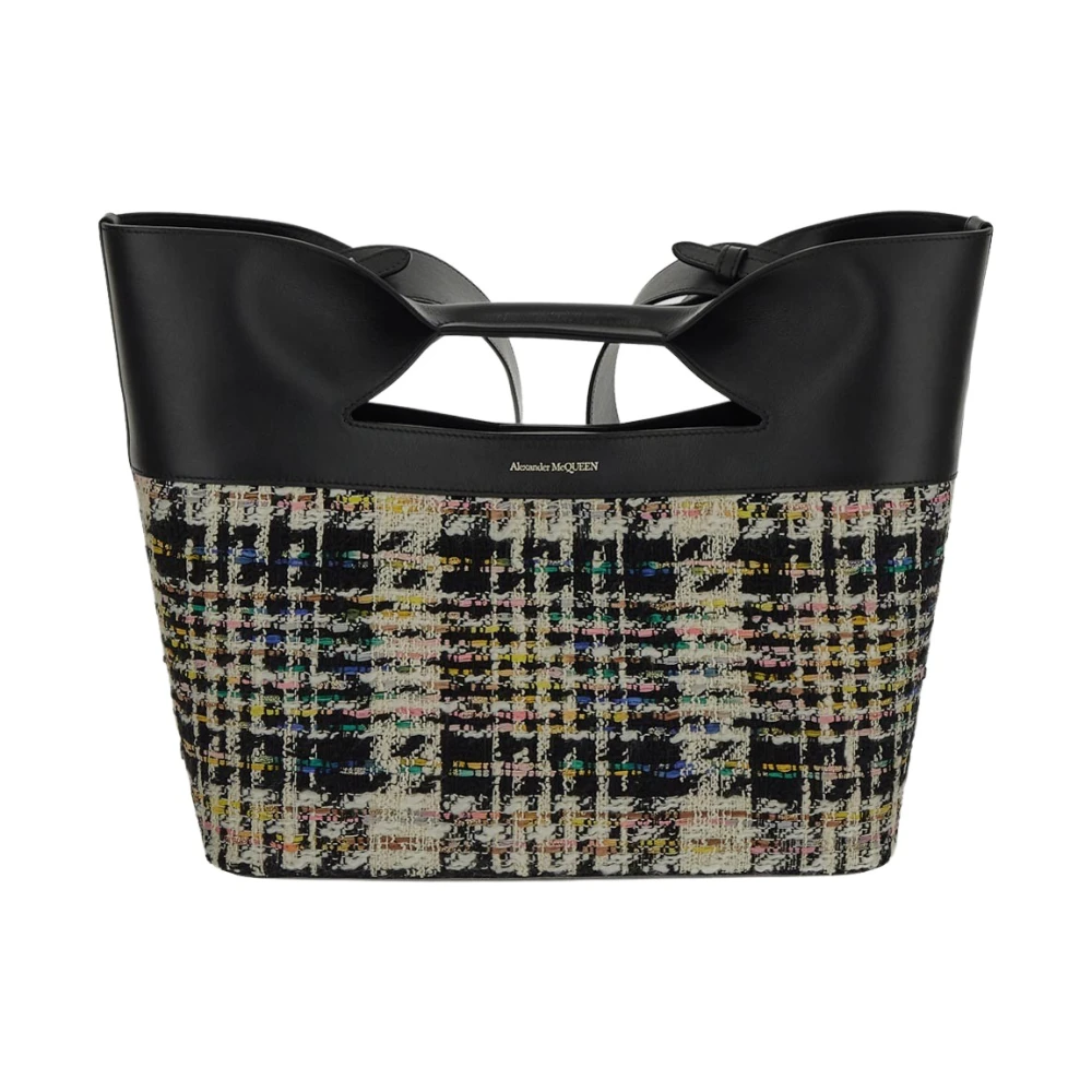 Alexander McQueen Multifärgad Tweed Canvas Shopper Väska Multicolor, Dam