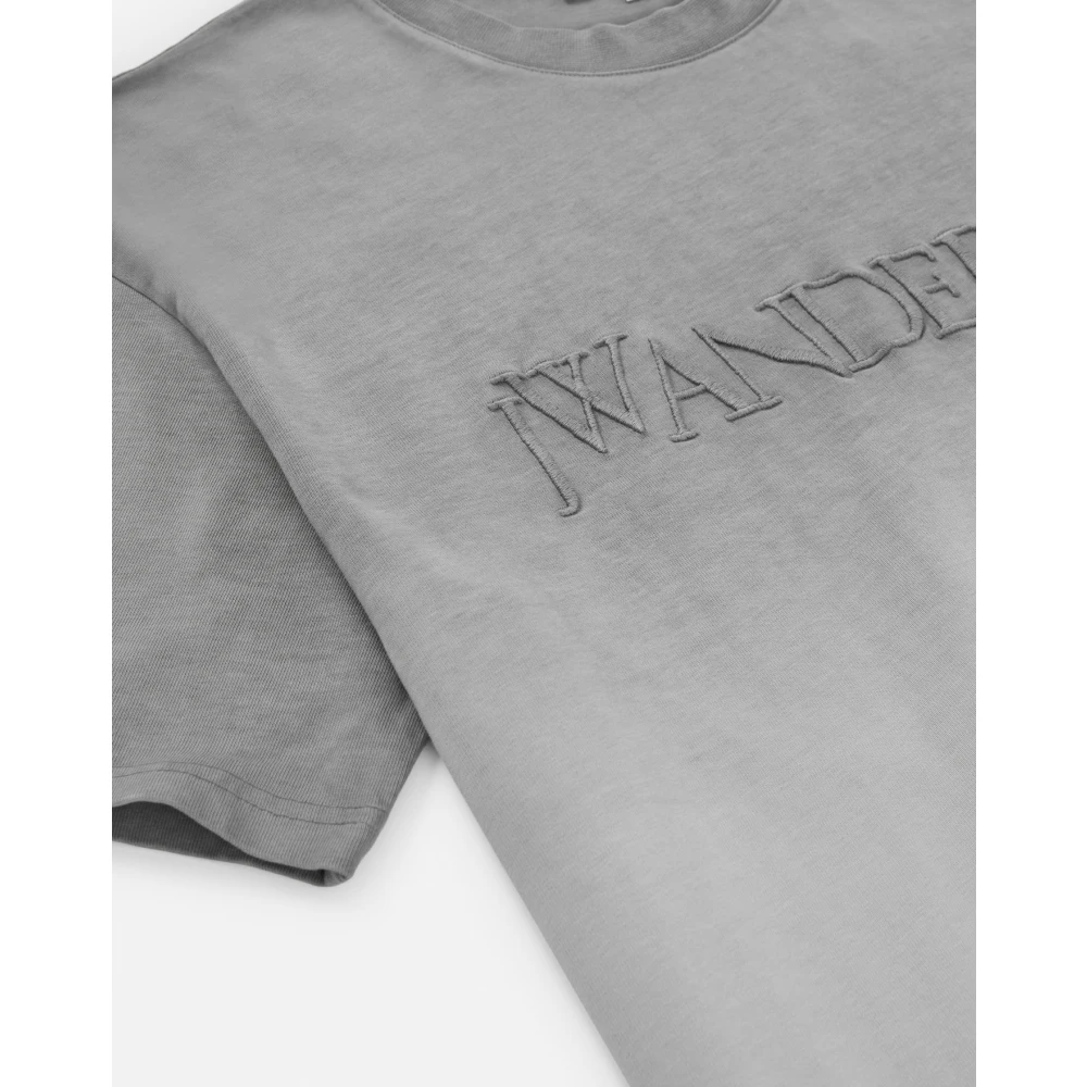 JW Anderson Grijze shirt met geborduurd logo Gray Heren