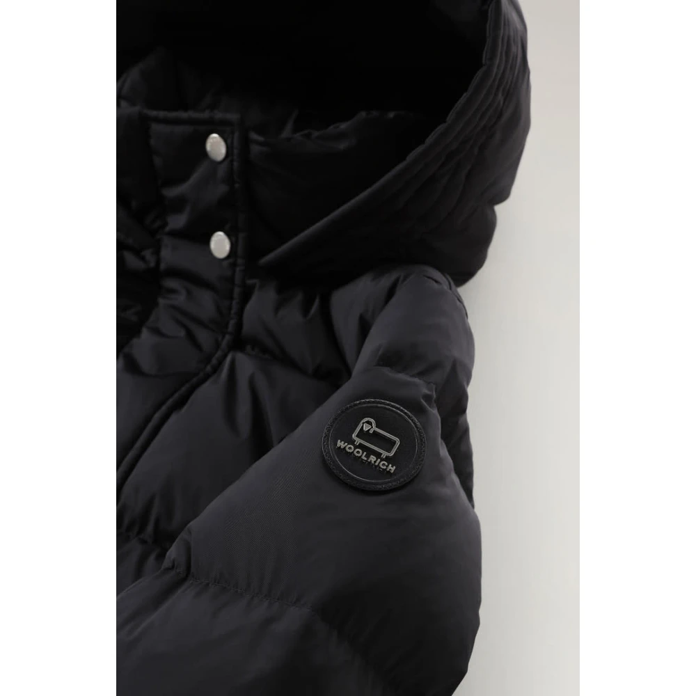 Woolrich Zwarte Puffer Parka Black Dames