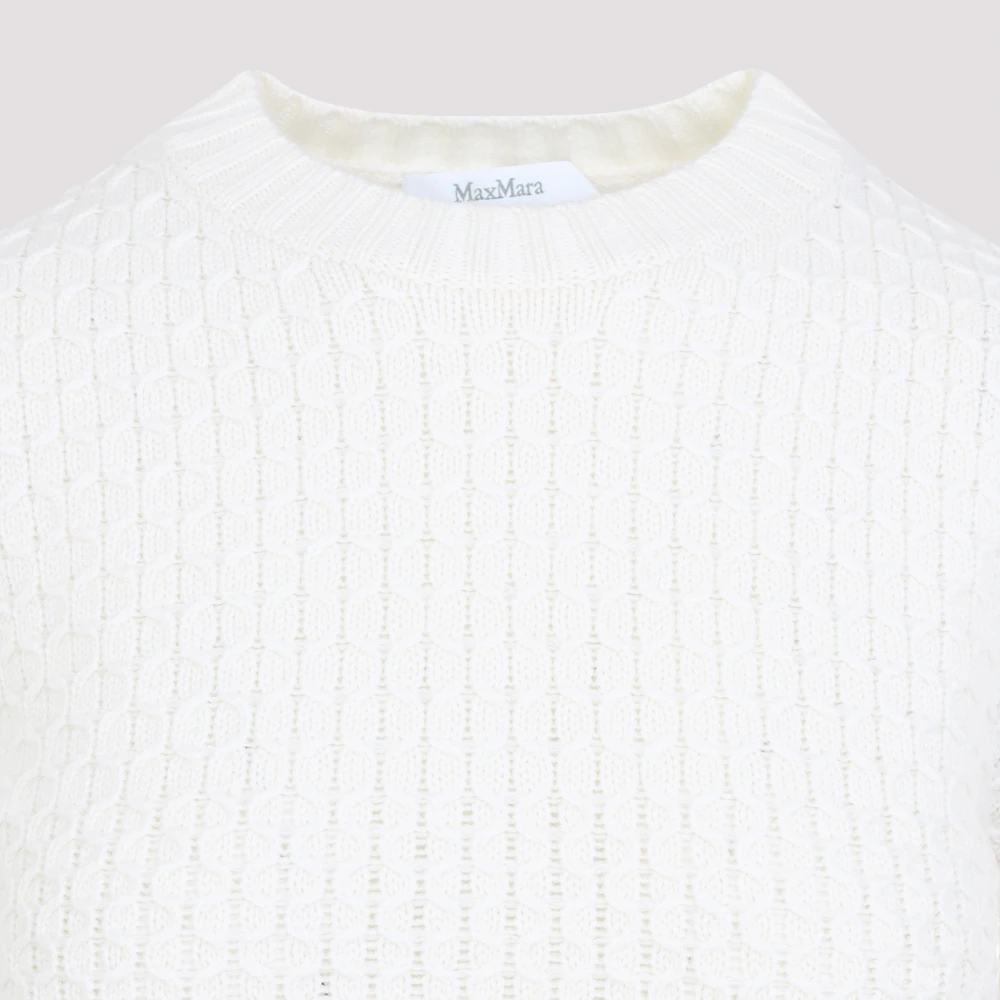 Max Mara Honeycomb Sweater Elvira White Dames
