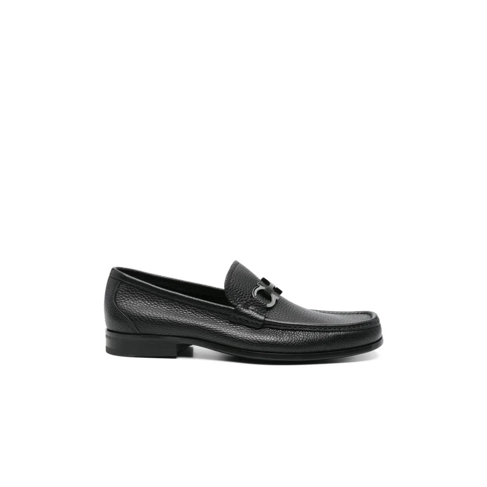 Ferragamo Women's Black Calfskin Slip-On Loafers