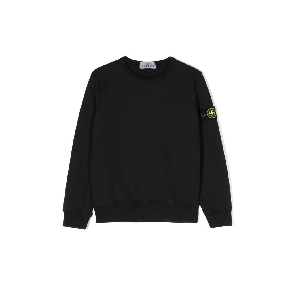 Stone Island Svart Compass-Patch Sweatshirt Black, Pojke