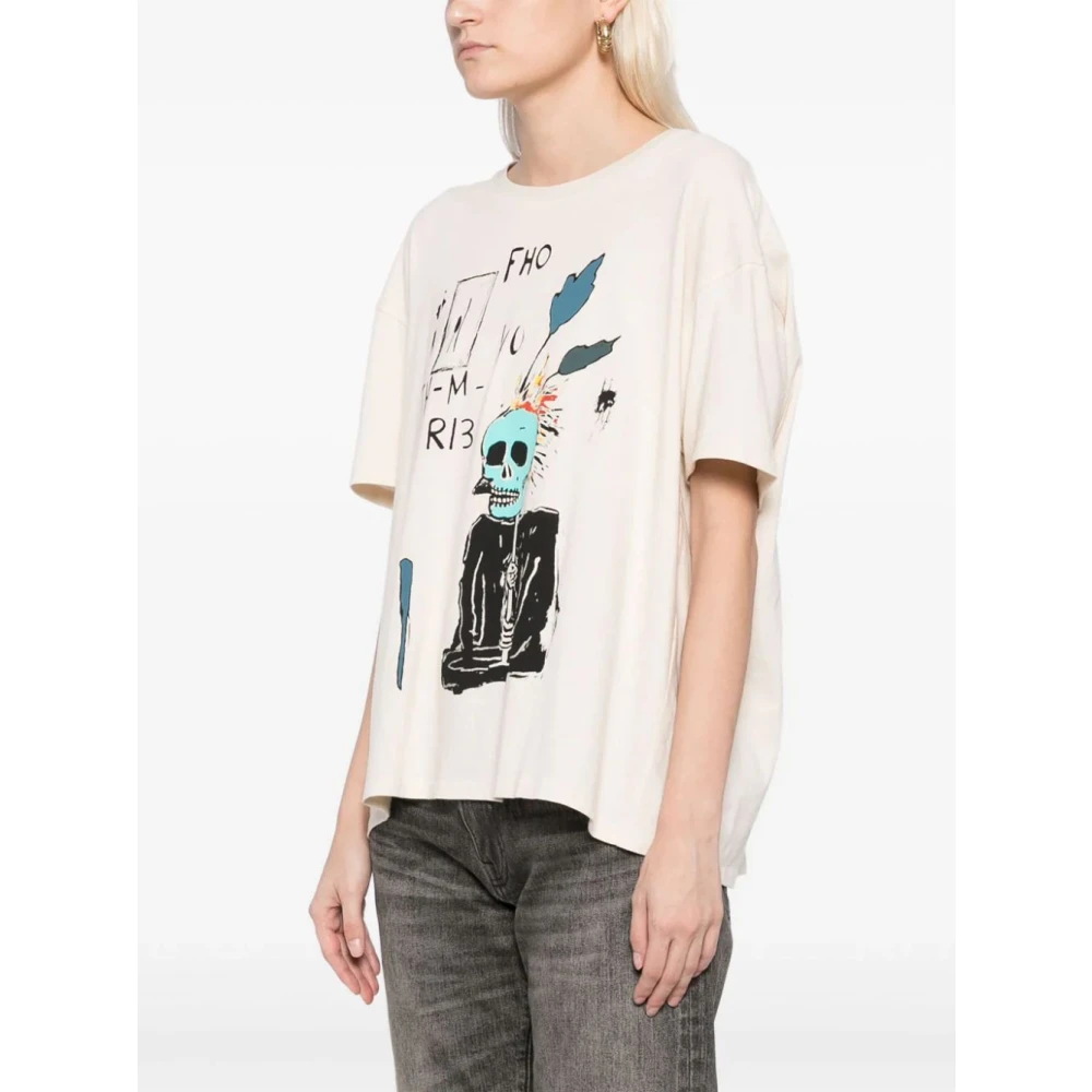 R13 Punk Sketch Relaxed T-shirt Beige Dames