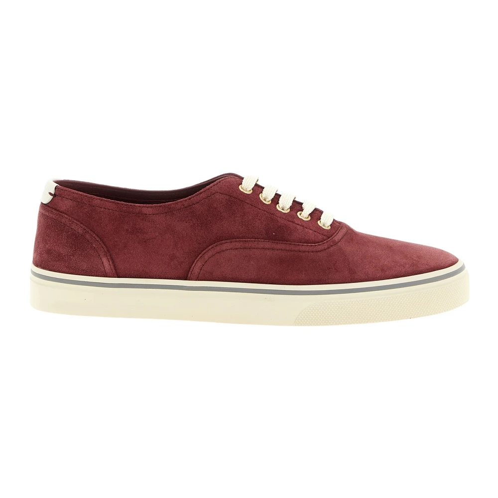 Brunello Cucinelli Omgekeerde Kalfsleren Sneakers Heren Schoenen Rood