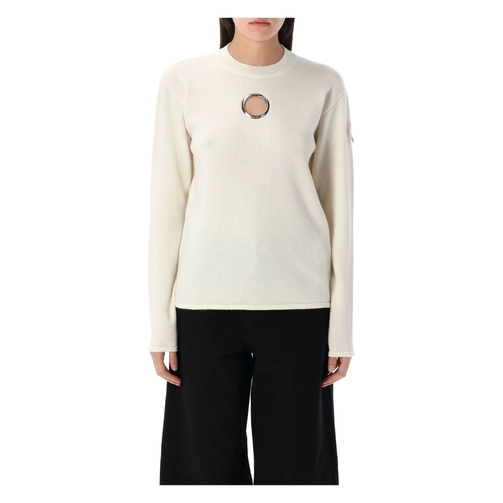 Moncler Witte Eyelet Wol Kasjmier Trui White Dames