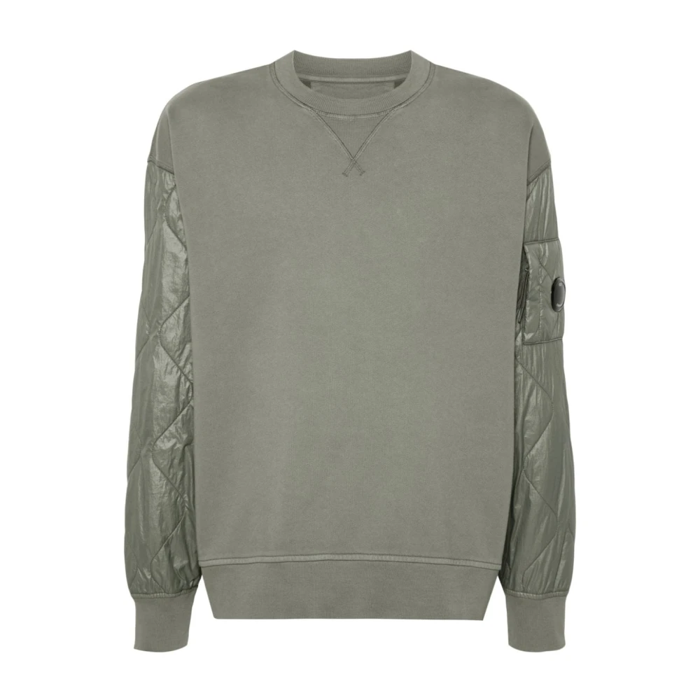 C.P. Company Diagonal Raised Fleece Crew Neck Sweatshirt Green Heren