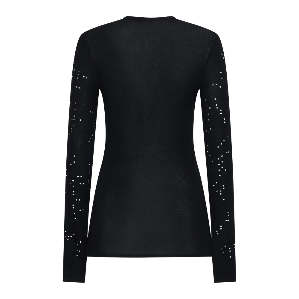 Alysi Zwarte Trui met Applicaties Black Dames
