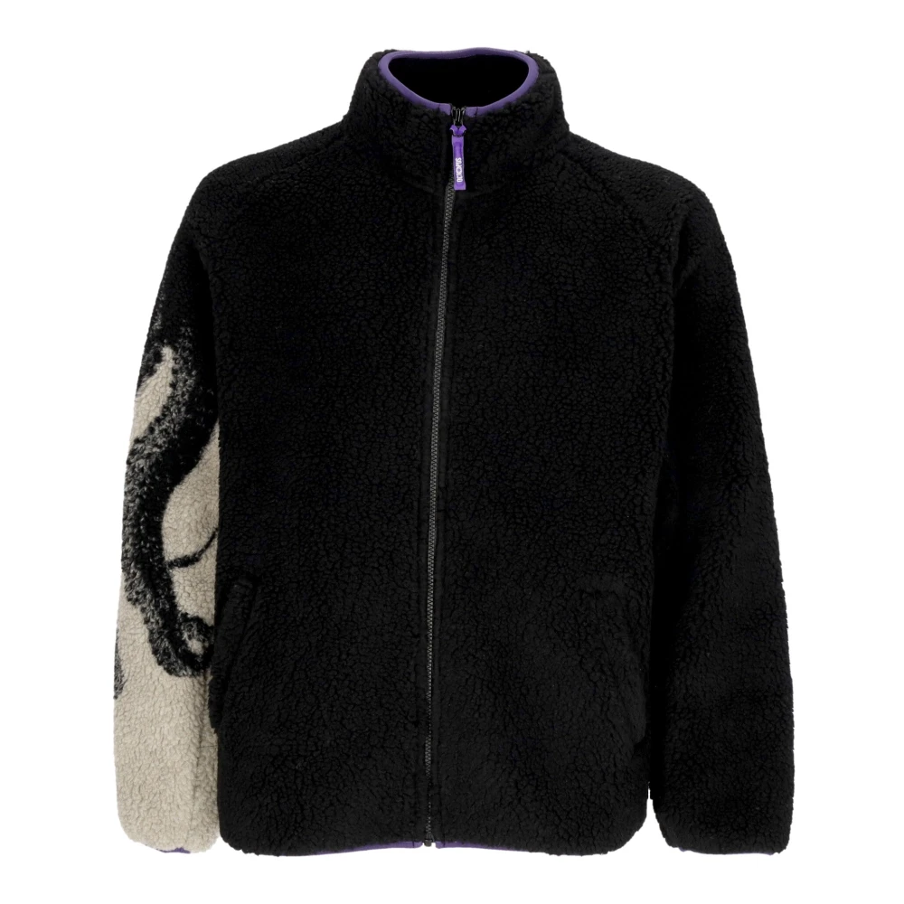 Octopus Sherpa Zip Neck Jas Zwart Black Heren