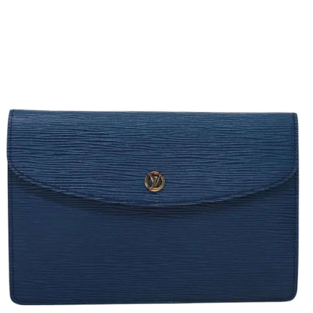 Louis Vuitton Vintage Pre-owned Leather clutches Blue Dames