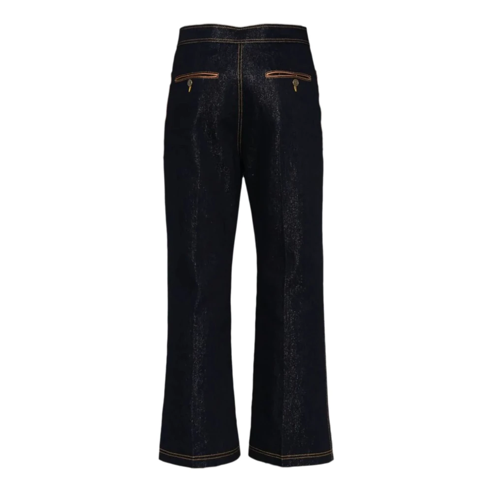 ETRO Blauwe Cropped Pegaso Jeans Blue Dames