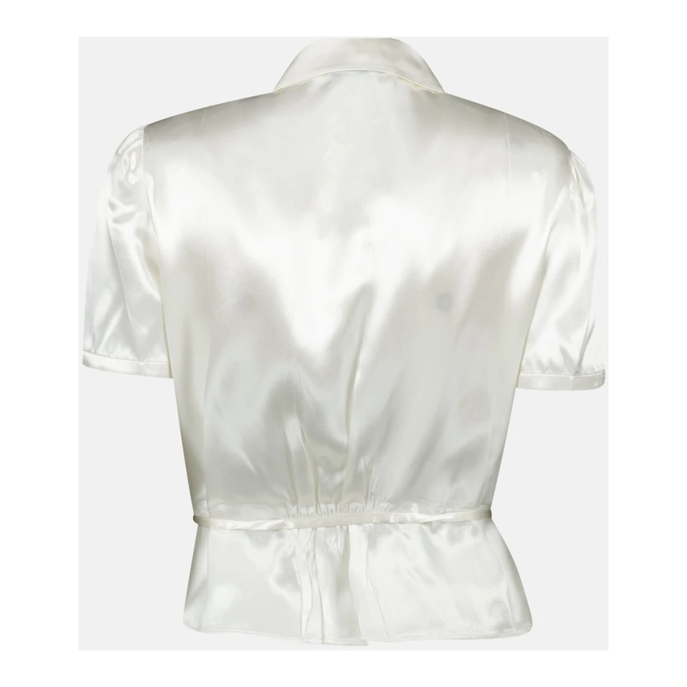 Prada Witte Satijnen Shirt Lente-Zomer 2025 White Dames