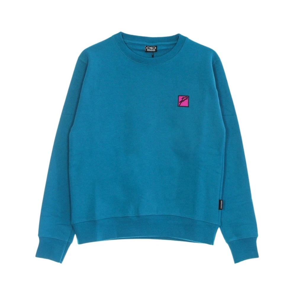 Propaganda Turquoise Crewneck Sweatshirt met Snake Logo Blue Heren