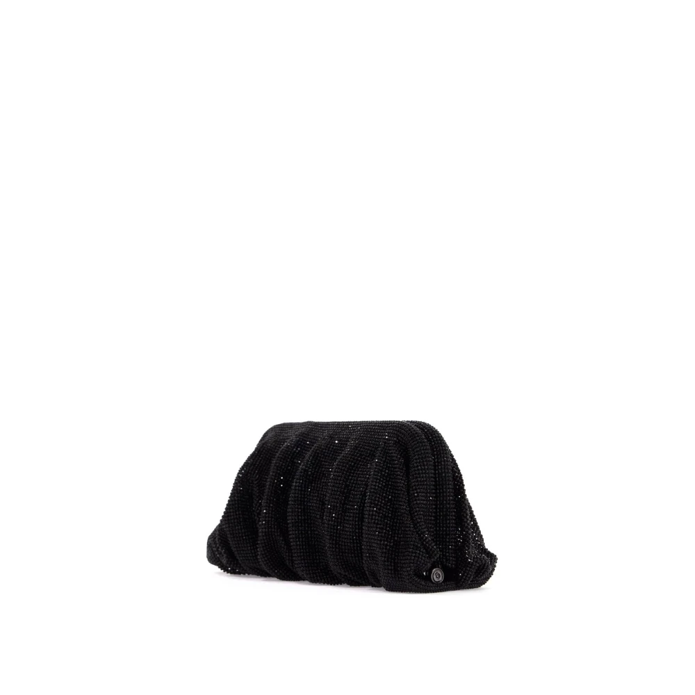 Benedetta Bruzziches Kristal Mesh Clutch met Magnetische Sluiting Black Dames
